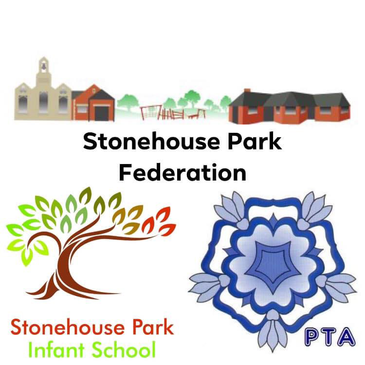 Stonehouse Park Federation logo. Fresh, local, free range milk.